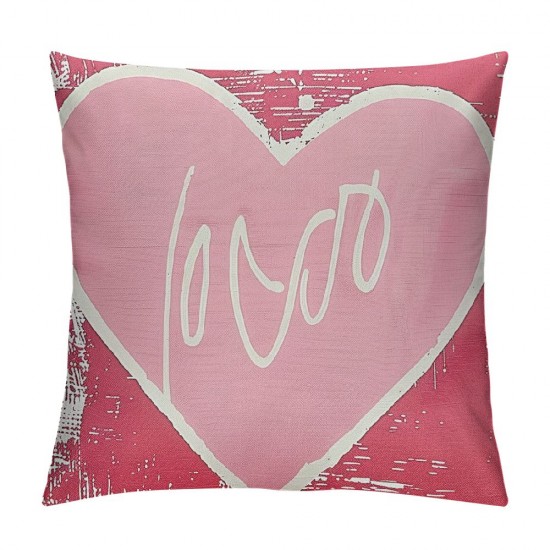 Valentine Throw Pillow Covers Pink White Pillow Covers For Home Office Cushion Covers Romantic Couple Decorative&nbsp;Square&nbsp;Pillow&nbsp;Cases Heart Pattern Decorative Pillow Covers