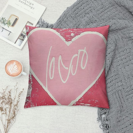 Valentine Throw Pillow Covers Pink White Pillow Covers For Home Office Cushion Covers Romantic Couple Decorative&nbsp;Square&nbsp;Pillow&nbsp;Cases Heart Pattern Decorative Pillow Covers