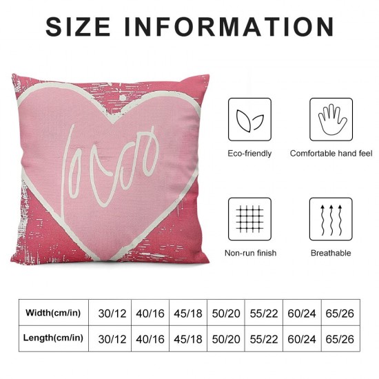 Valentine Throw Pillow Covers Pink White Pillow Covers For Home Office Cushion Covers Romantic Couple Decorative&nbsp;Square&nbsp;Pillow&nbsp;Cases Heart Pattern Decorative Pillow Covers