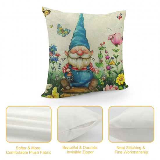 Spring Throw Pillow Covers, Cushion Covers,Kids Butterfly Bee Cushion Cases, All Season Decorative Pillow Covers For Home Bedroom Sofa Bed