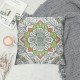 Aesthetic Floral Throw Pillow Covers Bohemian Mandala Pillow Covers for All Ages, Paisley Flower Cushion Covers, Boho Cushion Cases Green White Grey