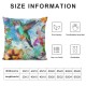 Colorful Ombre hummingbird Cushion Covers For Kids Teens Girls,Butterfly Floral bird Throw Pillow Covers,Spring Green Pillow Covers,Nature Rustic Wildlife Animal Decorative Pillow Covers