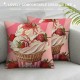 Throw Pillow Cover ,Sweet Pillow Cover Summer Cool Theme Cushion Cover Cartoon Strawberry Print Decorative Pillow Cover