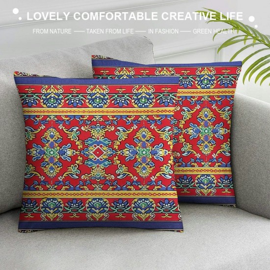 Bohemian Floral Throw Pillow Cover Pillow Cover For Women Colorful Indian Native American Cushion Cover Rustic Decorative Pillow Cover Soft Bedroom Decor