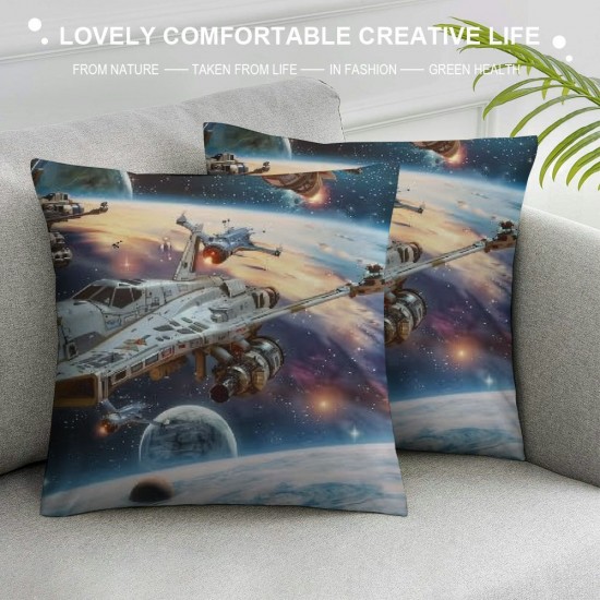 Earth Throw Pillow Covers for Man Woman, Stars Pillow Covers, Cushion Covers,Glitter Universe Decorative Pillow Covers