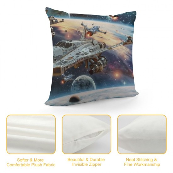 Earth Throw Pillow Covers for Man Woman, Stars Pillow Covers, Cushion Covers,Glitter Universe Decorative Pillow Covers