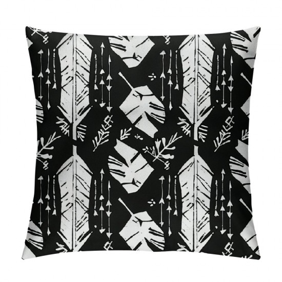 Cushion Covers Exotic Bohemian Pillow Covers Black White Boho Throw Pillow Covers for Couch Geometric Ethnic Decorative Square Pillow Cases