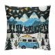 PHYHOO  Happy Camping Throw Pillow Covers  for Kids Man Woman,Sun and Moon Pillow Covers ,Camper Cushion Covers Soft,Jungle Tree Mountain Decorative Pillow Covers