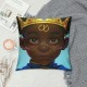 Afro Kid Throw Pillow Covers,Toddlers Cute Afro Boy Pillow Covers ， Print Cushion Covers,Inspirational Gifts for Kids Decorative Square Pillow Cases