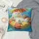 Kids Cute Bear Throw Pillow Covers White Bear Pillow Covers Swimming Pool Cushion Covers Cartoon Animal Vacation Decorative Pillow Covers,Blue Yellow Bedroom Decor