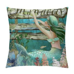 Hello Summer Throw Pillow Covers Cute for Girl Women Cushion Covers Ocean Animal Girly Lumbar Decorative Pillow Covers