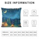 PHYHOO  Kids Camping Throw Pillow Covers,Blue Starry Sky Pillow Covers for Kids Boys Girls,Happy Camping Cushion Covers,Western Rustic Farmhouse Decorative Pillow Covers