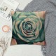 Vintage Rose Throw Pillow Covers Green Art Floral Square Pillowcases Cushion Cover for Room Sofa Chair Bed Home Decor