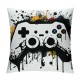 White Game Joystick Gamepad Throw Pillow Covers Decorative Square Pillowcase Soft Cushion Covers for Sofa Couch Bed Home Decor, Multiple Sizes Available