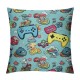 Throw Pillow Cover Video Game and Game Handle Pattern Decorative Pillow Case Home Decor Square Pillowcase