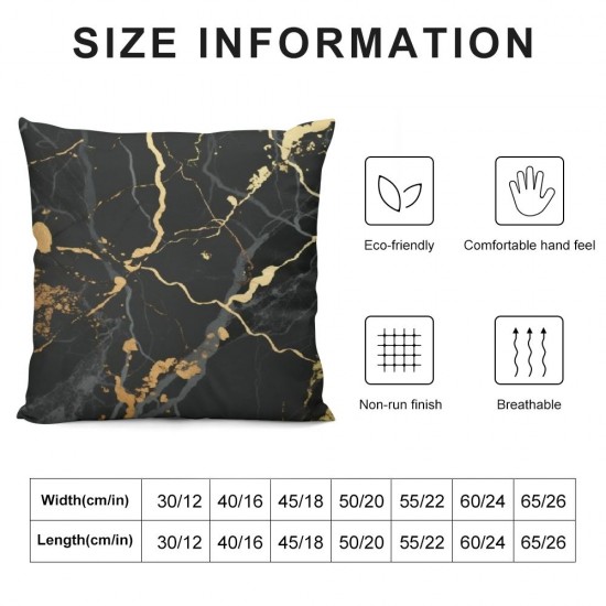 Black Marble Throw Pillow Covers Marbling Decorative Pillowcases Soft Cushion Covers for Sofa Couch Bed Home Decor