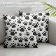 Dog Paw Footprint Pattern Decorative Throw Pillow Cover Square Cushion Cases Printed Pillowcase for Couch Sofa Living Room