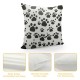 Dog Paw Footprint Pattern Decorative Throw Pillow Cover Square Cushion Cases Printed Pillowcase for Couch Sofa Living Room