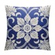 Throw Pillow Covers Blue White Floral Square Pillowcases Cushion Cover for Room Sofa Chair Bed Home Decor