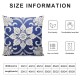 Throw Pillow Covers Blue White Floral Square Pillowcases Cushion Cover for Room Sofa Chair Bed Home Decor