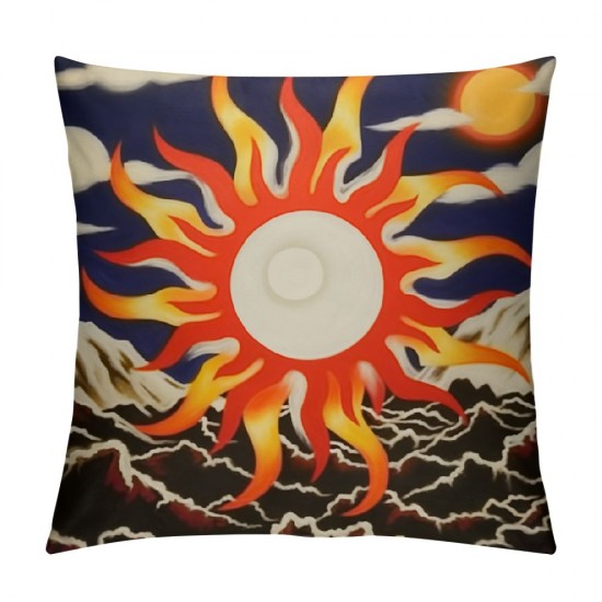 LJFABKY Puerto Rican Sun Decorative Throw Pillow Cover Square Cushion Cases Printed Pillowcase for Couch Sofa Living Room