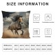 Horses Throw Pillow Cover Animals Horse Running in dust Farmhouse Cushion Case for Sofa Couch Multiple Sizes Available