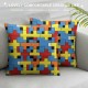 LJFABKY Puzzle Autism Awareness Decorative Throw Pillow Cover Square Cushion Cases Printed Pillowcase for Couch Sofa Living Room