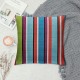 XINLUO Short Plush Pillowcase Colorful Stripe Square Pillow Case for Bedroom, Sofa, Car Decoration Both Sides