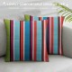 XINLUO Short Plush Pillowcase Colorful Stripe Square Pillow Case for Bedroom, Sofa, Car Decoration Both Sides