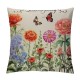 XINLUO Short Plush Pillowcase Flower and Colored Butterflies Square Pillow Case for Bedroom, Sofa, Car Decoration Both Sides