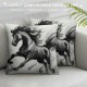 XINLUO Decorative Pillow Cover Soft Velvet Spring Horse Painting Style Running Traditionally Graphic Throw Pillow Cushion Cases for Sofa Couch Bed