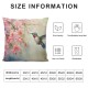 XINLUO Hummingbird Flowers Throw Pillow Case Watercolor Flower Spring Bright Green Pillow Covers Decorative Pillow Cover