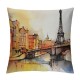 XINLUO Short Plush Pillowcase Eiffel Tower Square Pillow Case for Bedroom, Sofa, Car Decoration Both Sides