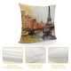 XINLUO Short Plush Pillowcase Eiffel Tower Square Pillow Case for Bedroom, Sofa, Car Decoration Both Sides