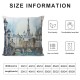 XINLUO Urban Throw Pillow Cushion Cover, Cityscape Paris and Eiffel Tower Illustration Old Buildings Pattern Design, Decorative Square Accent Pillow Case