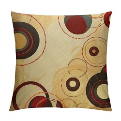 Throw Pillow Cover Colorful Circle Modern Bubbles Tan Circles Decorative Pillow Case Home Decor Square 18 x 18 Inch Pillowcase