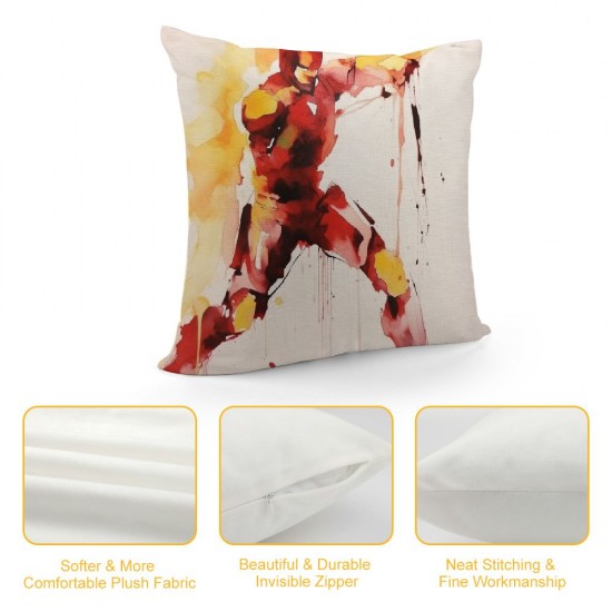 XINLUO Short Plush Pillowcase Abstract Character Print Square Pillow Case for Bedroom, Sofa, Car Decoration Both Sides