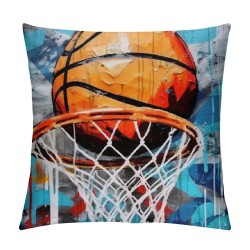 XINLUO Short Plush Pillowcase Basketball Square Pillow Case for Bedroom, Sofa, Car Decoration Both Sides