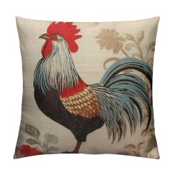 XINLUO Short Plush Pillowcase Retro Style Beige Chicken Square Pillow Case for Bedroom, Sofa, Car Decoration Both Sides