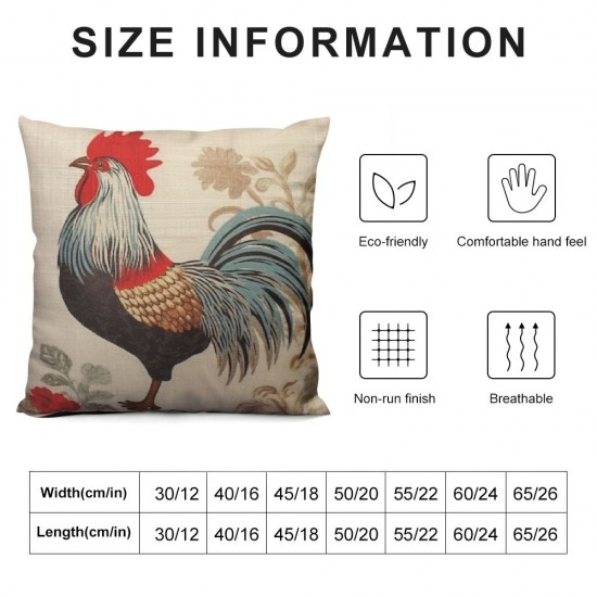 XINLUO Short Plush Pillowcase Retro Style Beige Chicken Square Pillow Case for Bedroom, Sofa, Car Decoration Both Sides