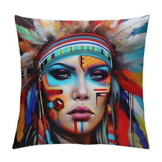 XINLUO  Feathered Pride Pillow Cover Pillowcase Square Pillow Case Home Decorative Sofa Bedroom Livingroom 18 x 18 inch