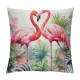 XINLUO  Flamingo with Tropical Floral Throw Pillow Cover Couch Pillow Case Square Outdoor Pillow Sofa Bed Pillowcase Decorative