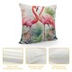 XINLUO  Flamingo with Tropical Floral Throw Pillow Cover Couch Pillow Case Square Outdoor Pillow Sofa Bed Pillowcase Decorative