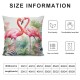 XINLUO  Flamingo with Tropical Floral Throw Pillow Cover Couch Pillow Case Square Outdoor Pillow Sofa Bed Pillowcase Decorative