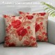 XINLUO Short Plush Pillowcase Pink Rosebush Square Pillow Case for Bedroom, Sofa, Car Decoration Both Sides