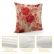 XINLUO Short Plush Pillowcase Pink Rosebush Square Pillow Case for Bedroom, Sofa, Car Decoration Both Sides