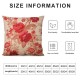 XINLUO Short Plush Pillowcase Pink Rosebush Square Pillow Case for Bedroom, Sofa, Car Decoration Both Sides